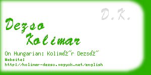 dezso kolimar business card